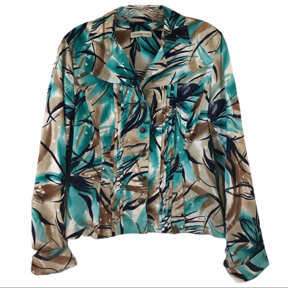 Coldwater Creek Jacket Abstract Cruise Wear